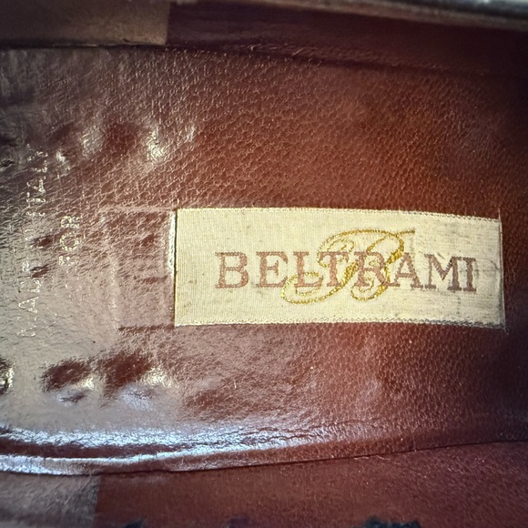Black Beltrami Leather Men\'s Dress Shoes Size 10.5